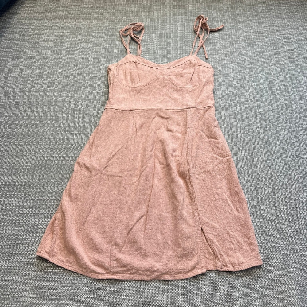 Coquette Pink Smocked Babydoll Mini Dress Small Linen Blend Aéropostale Romantic